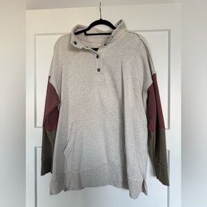 Maurices Tri-Tone Hoodie - Cream, Burgundy, Olive